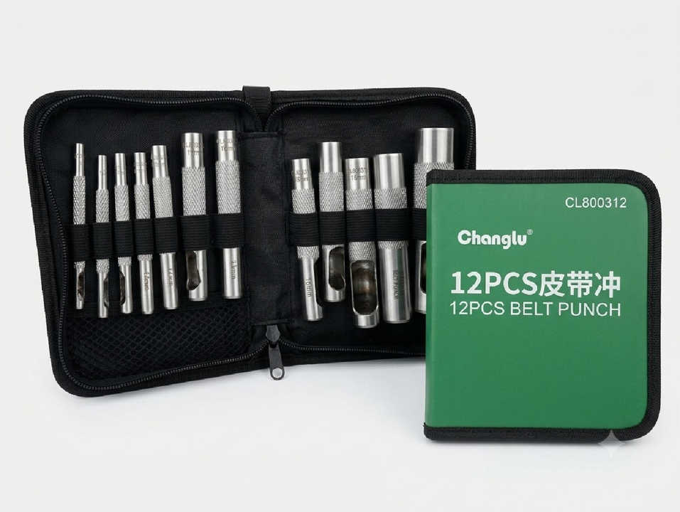 Changlu 12-Piece Premium Leather Belt & Gasket Punch Set