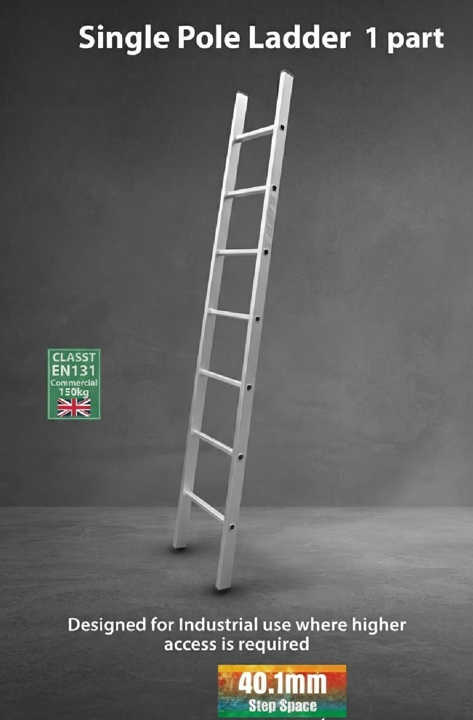 Heavy Duty Single Pole Aluminium Ladder
