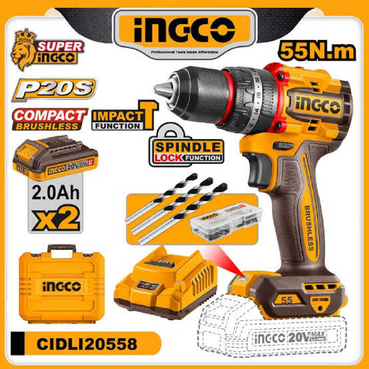 Compact Brushless Cordless Impact Drill (cidli20558)